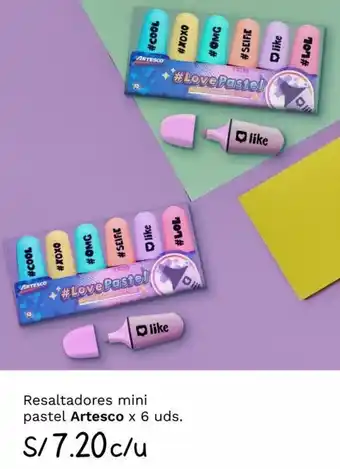 Wong Resaltadores Mini Pastel Artesco 6 uds oferta