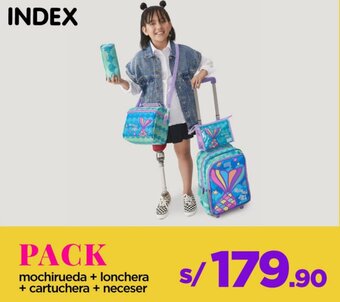 Mochirueda + Lonchera + Cartuchera + Neceser