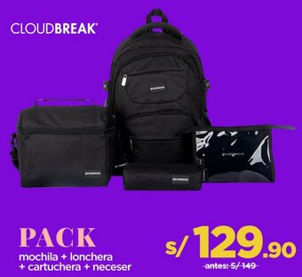 Ripley Mochirueda + Lonchera + Cartuchera + Neceser oferta