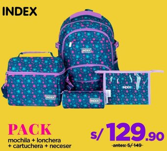 Ripley Mochirueda + Lonchera + Cartuchera + Neceser oferta