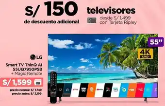 Ripley LG Smart TV ThinQ AI + Magic Remote oferta