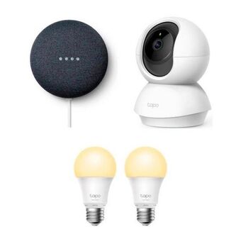Hiraoka Parlante inteligente google nest mini negro + cámara de seguridad tp-link tapo c200 + foco inteligente tp-link tapo l510e (2- oferta