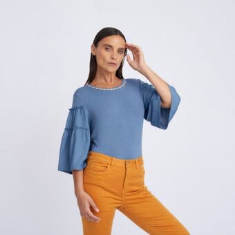 Fina Perú Polo brenda celeste oferta