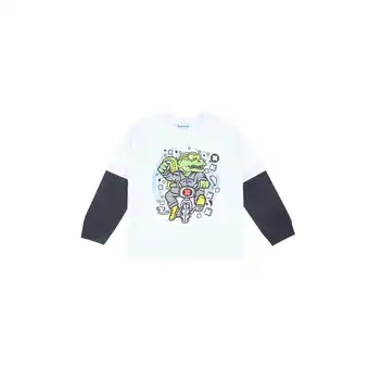 Tottus Polo doble ml niño blanco 10 oferta