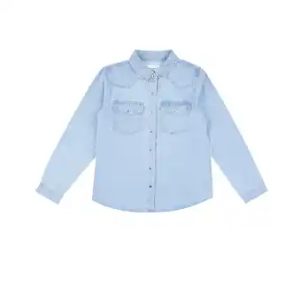 Tottus Blusa denim manga larga mujer xl celeste oferta