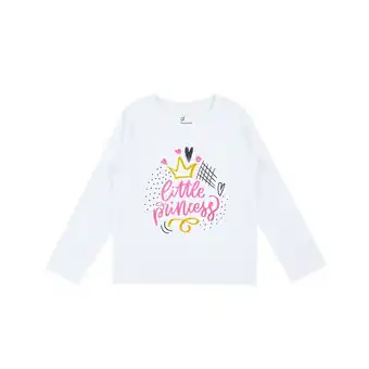Tottus Polo estampado ml niña blanco 6 oferta