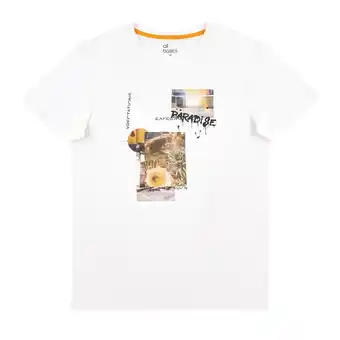 Tottus Polo estampado hombre l blanco oferta