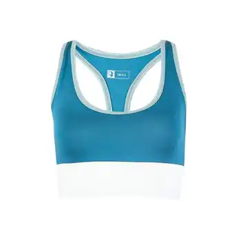 Tottus Top deportivo color block mujer l verde oferta