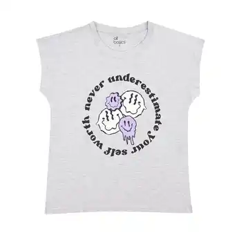 Tottus Polo estampado oversize mujer l gris oferta