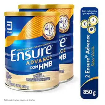 InkaFarma Pack ensure advance sabor vainilla 850 g 2 unidades oferta