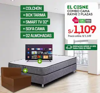 Tottus El Cisne Combo Cama Raymi 2 Plazas oferta