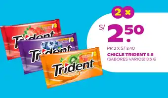 Tambo Chicle TRIDENT (sabores varios) 2 x 8.5g oferta