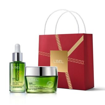 L'Bel Set bio resist óleo efecto détox vitamina c bio resist nutritiva crema facial antiedad de noche y bolsa de regalo oferta