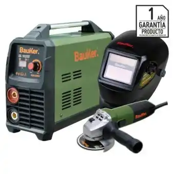Maestro Soldador eléctrico 8800w 120a bauker + esmeril bauker+ máscara bauker oferta
