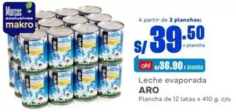 Makro Aro Leche Evaporada 12 Unids x 410g c/u oferta
