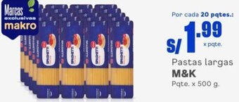 Makro M&K Pastas Largas 500g oferta