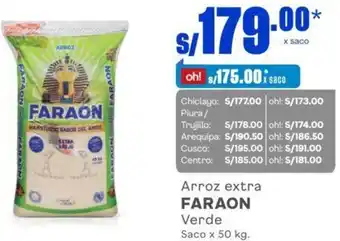 Makro Faraon Arroz Extra Verde 50kg oferta
