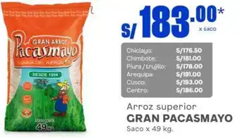 Makro Gran Pacasmayo Arroz Superior 49kg oferta