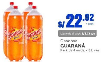 Makro Guaraná Gaseosa 4undx x 3L c/u oferta