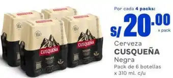 Makro Susqueña Cerveza Negro 6 Botellas x 310ml oferta