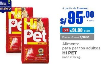 Makro Hi Pet Adultos 25kg oferta