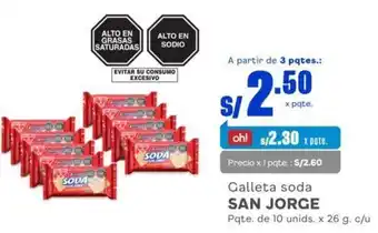 Makro San Jorge Galleta Soda 10unids x 26g c/u oferta