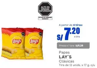 Makro Lay's Papas Clásicas 12 Unids x 17g oferta