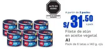 Makro A1 Filete de Atún en Aceite Vegetal 6 Latas x 140g c/u oferta