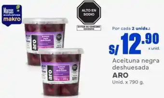 Makro Aro Aceituna Negra Deshuesada 790g oferta