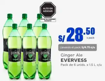 Makro Evervess Ginger Ale 6 unids x 1,5L c/u oferta