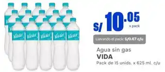 Makro Vida Agua sin Gas 15unids x 625ml c/u oferta