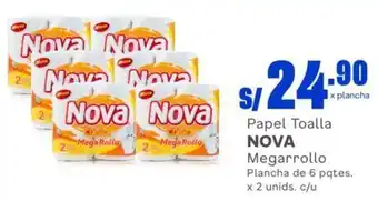 Makro Nova Papel Toaala Megarrollo 6 pqtes x 2 unids oferta