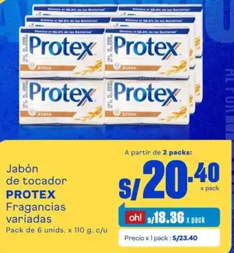 Makro Protex Jabón de Tocador Fragancias Variadas 6 unids x 110g c/u oferta