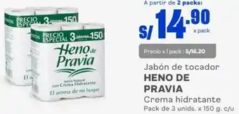 Makro Heno de Pravia Jabón de Tocador Crema Hidratante 3unids x 150g c/u oferta