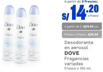 Makro Dove Desodorante en Aerosol Fragancias Variadas 150ml oferta