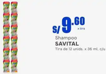 Makro Savital Shampoo Tira se 12unids x 36ml c/u oferta