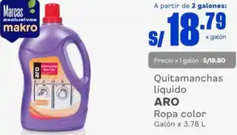 Makro Aro Quitamanchas Líquido Ropa Color 3,78L oferta