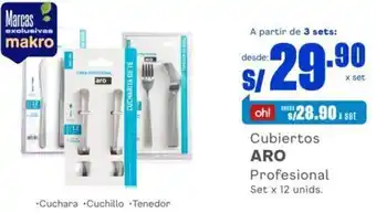 Makro Aro Cubiertos Profesional 12 Unids oferta
