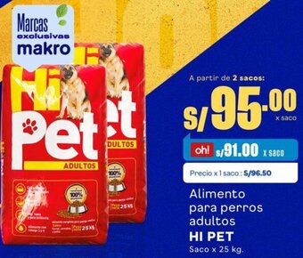 Makro Hi Pet ALimento para perros Adultos 25kg oferta