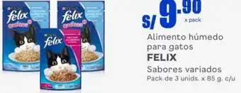 Makro Felix ALimento Húmedo para Gatos 3unids x 85g oferta