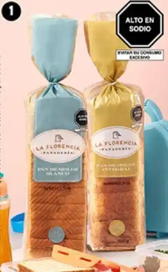 Plaza Vea Pan de Molde Blanco/ Integral La Florencia 500g oferta