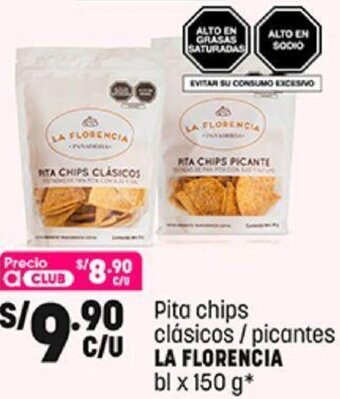 Plaza Vea Pita Chips Clásicos / Picantes La Florencia 150g oferta