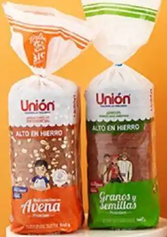 Pan Unión Miel/Avena/Integral/ Fibra 540g