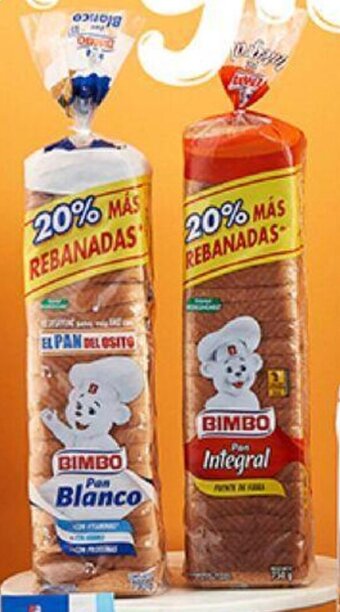 Plaza Vea Pan de Molde Bimbo Blanco/Integral 750g oferta