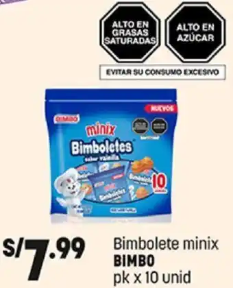 Plaza Vea Bimbolate Minix Bimbo 10unid oferta