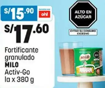 Plaza Vea Milo Fortificante Granulado Activ-Go la x 380g oferta
