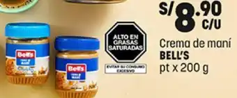 Plaza Vea Crema de Maní Bell's 200g oferta