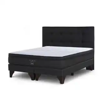 Maestro Dormitorio europeo tempo issey grafito queen + 2 almohadas oferta