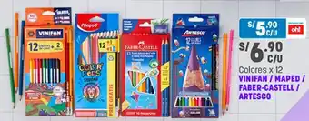 Plaza Vea Colores x 12 Vinifan/Maped/Faber-Castell/ Artesco oferta