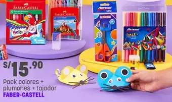 Plaza Vea Pack Colores + Plumones + Tajador Faber-Castell oferta
